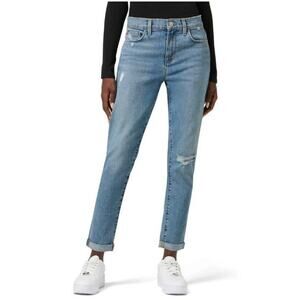 Hudson Natalie Mid-Rise Slim Boyfriend Crop Jeans in Suzette Light Wash Size 26